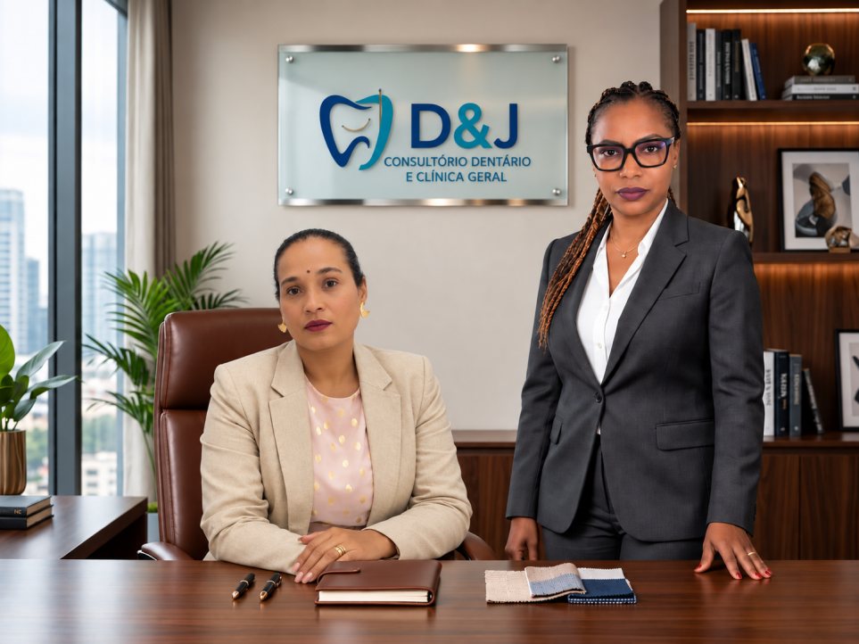 Joelma Ferreira (sentada) e Dulce Nuvunga (em pé), cofundadoras da D&J